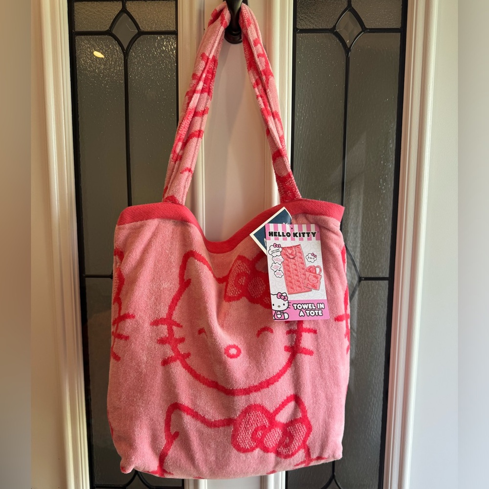 BNWT Hello Kitty 2 in 1 beach towel tote bag